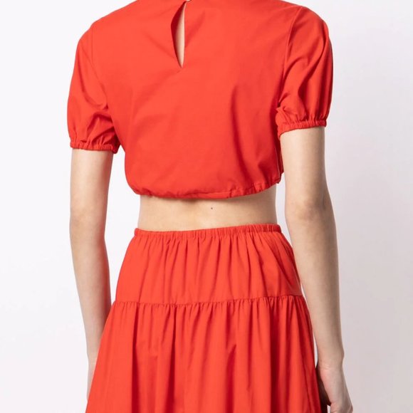 STAUD Prato Short Sleeve Cropped Drawstring Top - Picture 5 of 8